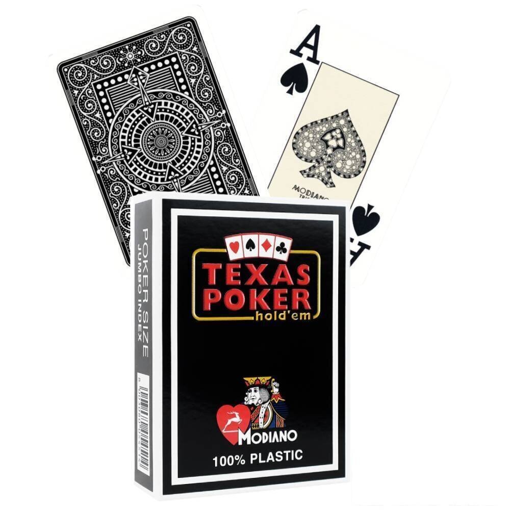 Mängukaardid Modiano Texas Poker Hold Em, must цена и информация | Hasartmängud, pokker | kaup24.ee