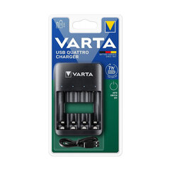 Зарядное устройство для батарей Varta USB Quattro charge 57652, с автоматическим отключением зарядки цена и информация | Зарядные устройства для элементов питания | kaup24.ee