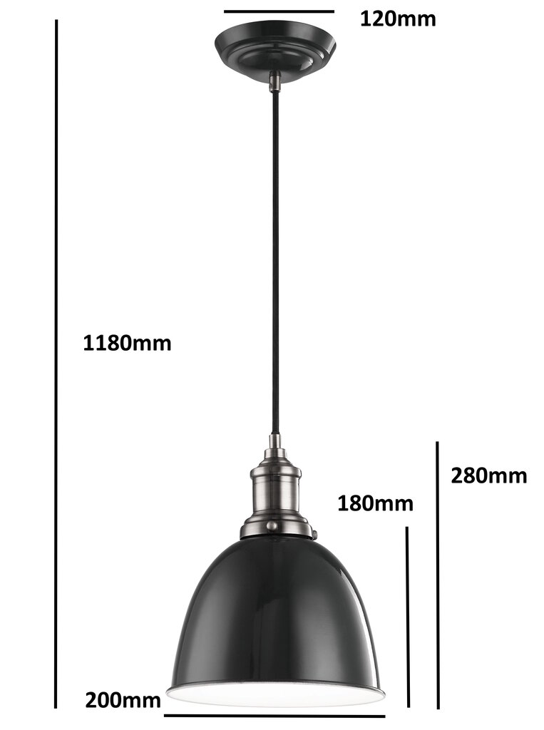 Ripplamp G.Lux GS-9786-1S black цена и информация | Rippvalgustid | kaup24.ee