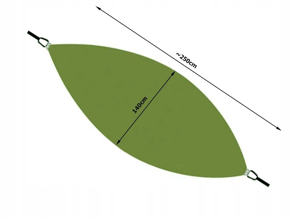 Võrkkiik, 150 kg, 250 x 140, roheline hind ja info | Võrkkiiged | kaup24.ee