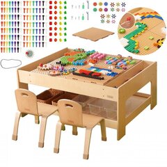 Деревянный стол с аксессуарами и 135 блоками Masterkidz цена и информация | Развивающие игрушки | kaup24.ee
