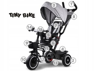 Multifunktsionaalne kolmerattaline tõukeratas Tiny Bike 3in1, hall цена и информация | Трехколесные велосипеды | kaup24.ee