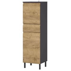 Ванная шкафчик Aatrium Salinas, 34x34x120 см, серый/коричневый цена и информация | Шкафчики для ванной | kaup24.ee