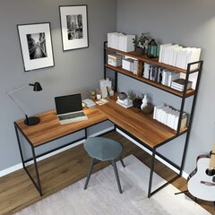 Письменный стол Asir L203, коричневый/черный цена и информация | Компьютерные, письменные столы | kaup24.ee