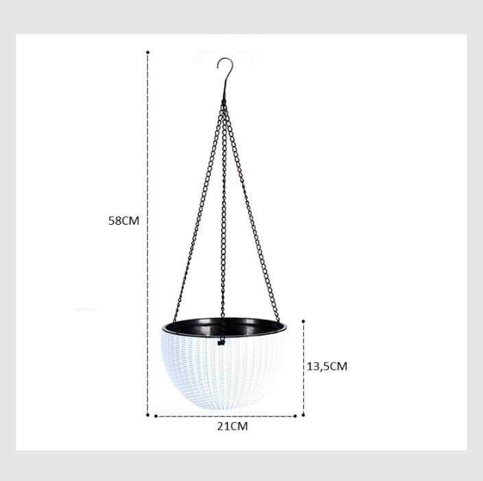 Ripplillepott, 21cm, valge hind ja info | Dekoratiivsed lillepotid | kaup24.ee