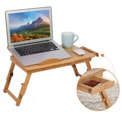 Стол складной для ноутбука, планшета, коричневый цена и информация | Компьютерные, письменные столы | kaup24.ee