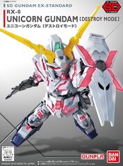 Сборная Gunpla модель. Bandai - SD EX-Standard Unicorn Gundam (Destroy mode), 65619 цена и информация | Конструкторы и кубики | kaup24.ee