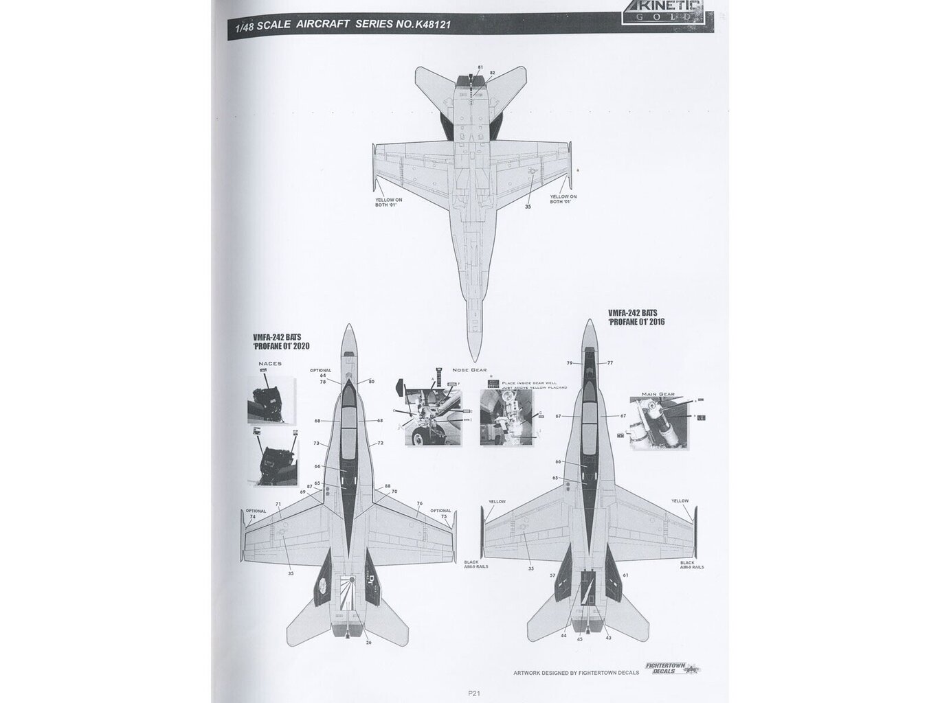 KINETIC - McDonnell Douglas F/A-18D Hornet VMFA(AW)-242 "Bats", 1/48, 48121 hind ja info | Klotsid ja konstruktorid | kaup24.ee