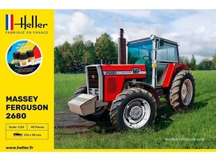 Сборная пластиковая модель начинающему моделисту. Heller -Massey Ferguson 2680 подарочный набор, 1/24, 57402 цена и информация | Конструкторы и кубики | kaup24.ee