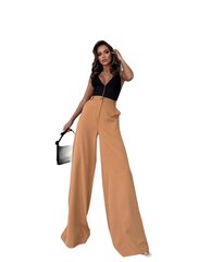 Расклешенные брюки для женщин, коричневые цена и информация | Женские брюки | kaup24.ee