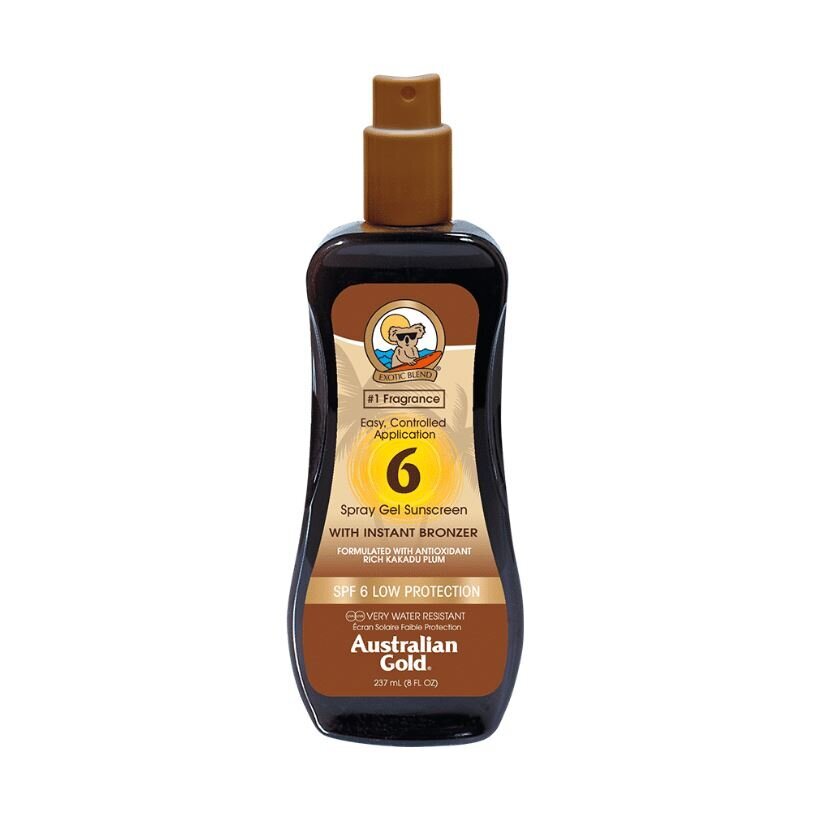 Päikesekaitsegeel Australian Gold SPF 6 Spray Gel with Bronzer, 237ml hind ja info | Päikesekreemid | kaup24.ee