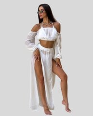 Пляжный костюм для женщин, белый цена и информация | Купальники | kaup24.ee