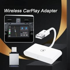 BlackBird juhtmevaba CarPlay adapter iPhone’ile, USB/USB-C ühendusega hind ja info | FM modulaatorid, FM trasmitterid | kaup24.ee