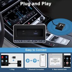 BlackBird Беспроводной адаптер Android Auto для телефонов Android, с разъемом USB/USB-C цена и информация | FM модуляторы, FM трансмиттер | kaup24.ee