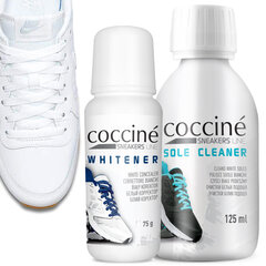 Средство для чистки белой подошвы - Coccine Sole Cleaner, 125 мл + Белая краска-корректор для спортивной обуви - Coccine Whitener, 75 мл цена и информация | Уход за одеждой и обувью | kaup24.ee
