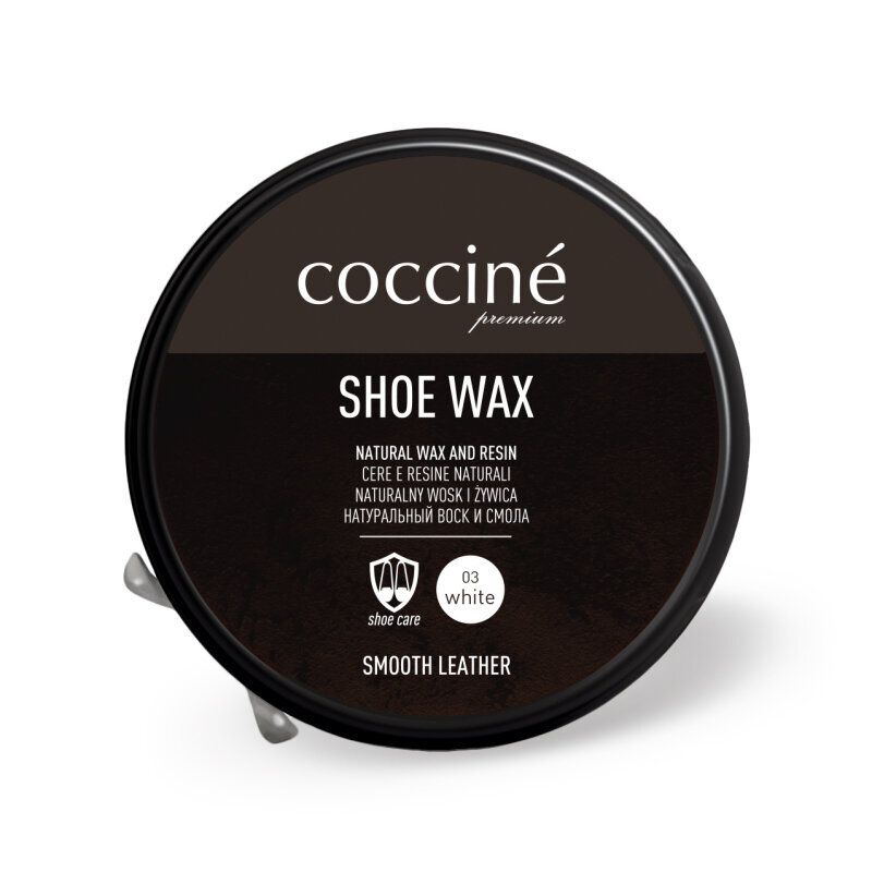 Valge nahast toodete kingakreem - Coccine Shoe Wax, 40 g + Poleerimishari naturaalsete hobusejõhvidega, 16 cm hind ja info | Rõivaste ja jalatsite hooldus | kaup24.ee