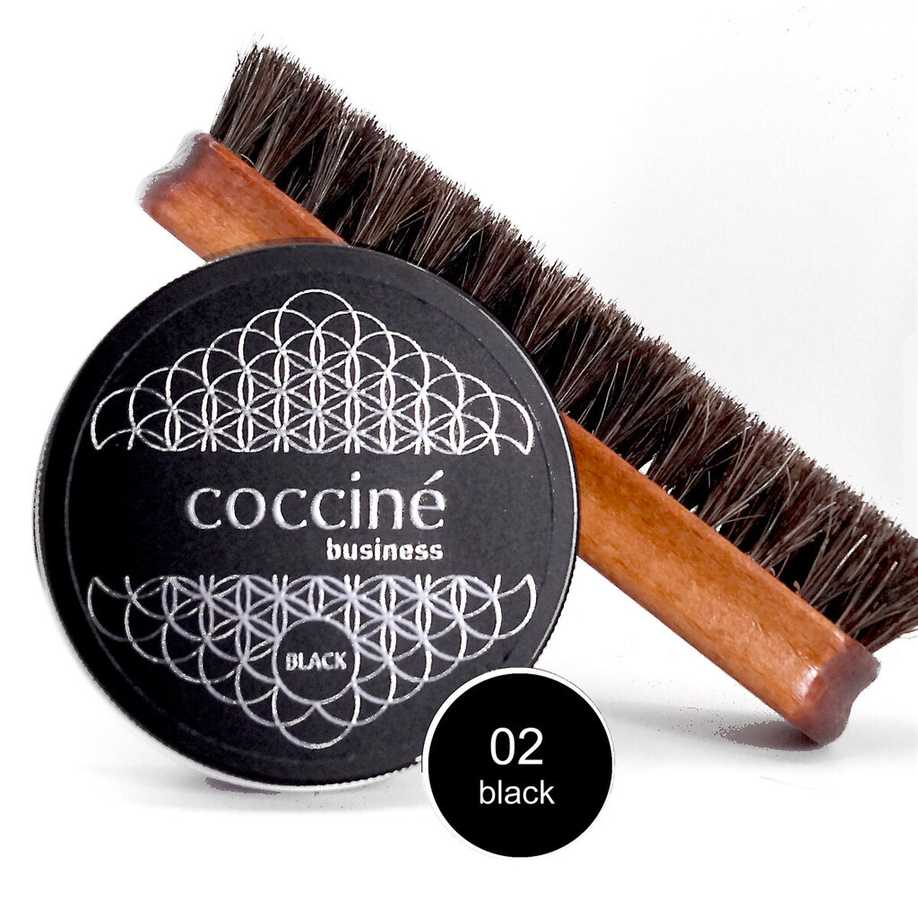 Must jalatsihoolduspasta siledale nahale - Coccine Business Shoe Wax, 100 ml + Poleerimishari naturaalsete hobusejõhvidega, 16 cm hind ja info | Rõivaste ja jalatsite hooldus | kaup24.ee