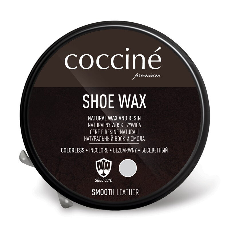 Värvitu nahast toodete kingakreem - Coccine Shoe Wax, 40 g + Poleerimishari naturaalsete hobusejõhvidega, 16 cm hind ja info | Rõivaste ja jalatsite hooldus | kaup24.ee