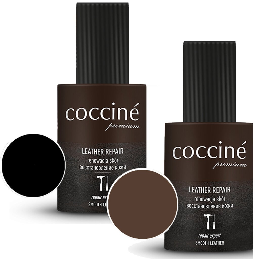 Renoveeriv nahavärv naturaalsele ja kunstnahale - Coccine Leather Repair (must, tumepruun), 10 ml цена и информация | Rõivaste ja jalatsite hooldus | kaup24.ee