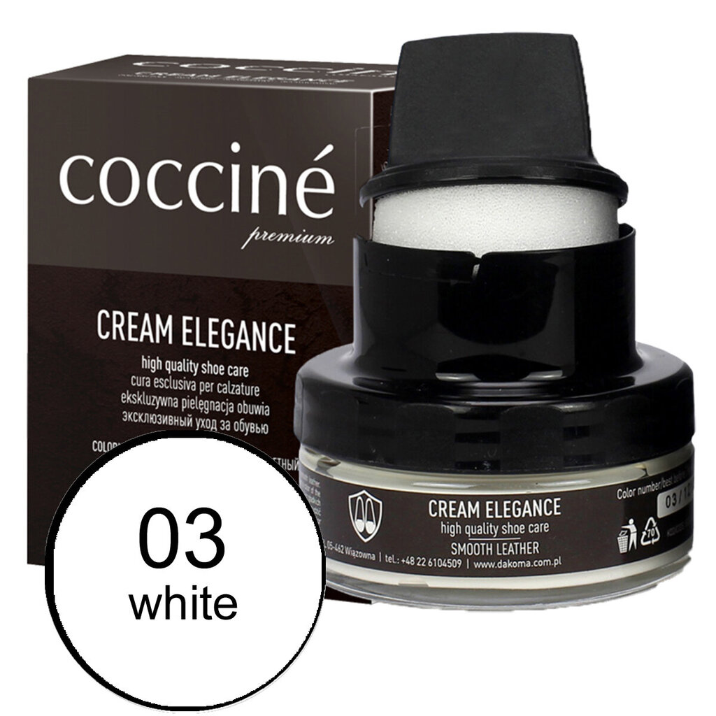 Kreem käsnaga siledale nahale Coccine Cream Elegance, valge, 50 ml + Poleerimishari naturaalsete hobusejõhvidega, 16 cm hind ja info | Rõivaste ja jalatsite hooldus | kaup24.ee