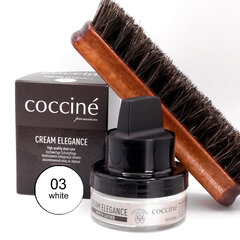 Kreem käsnaga siledale nahale Coccine Cream Elegance, valge, 50 ml + Poleerimishari naturaalsete hobusejõhvidega, 16 cm hind ja info | Rõivaste ja jalatsite hooldus | kaup24.ee