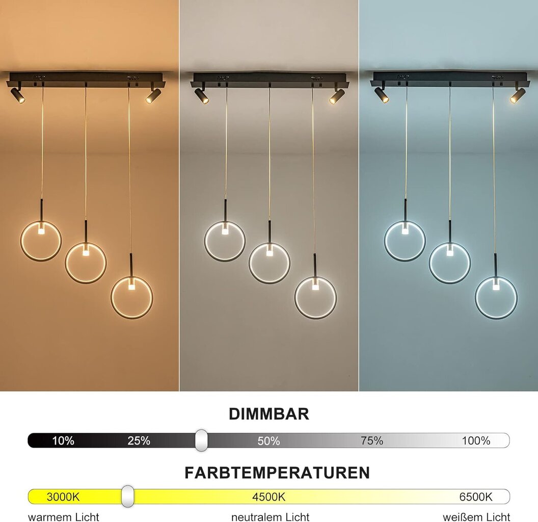 LED rippvalgusti Mqhobo, 30 W, must цена и информация | Laelambid | kaup24.ee