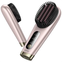 Беспроводная щетка-выпрямитель для волос Llano, 6400 мАч, розовая цена и информация | Приборы для укладки и выпрямления волос | kaup24.ee