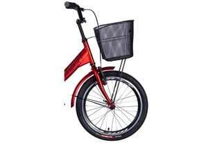 Kokkupandav ratas kotiga Smart 24 tolli, 130-170 cm, 1 käik, punane hind ja info | Jalgrattad | kaup24.ee