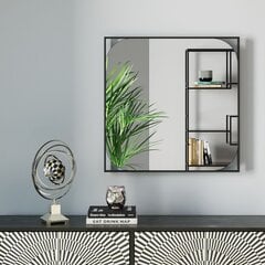 Настенное зеркало Bonita Black 81x81см цена и информация | Зеркала | kaup24.ee