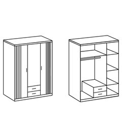 Шкаф Aatrium Lübeck, 135x58x199 см, белый/коричневый цена и информация | Шкафы | kaup24.ee