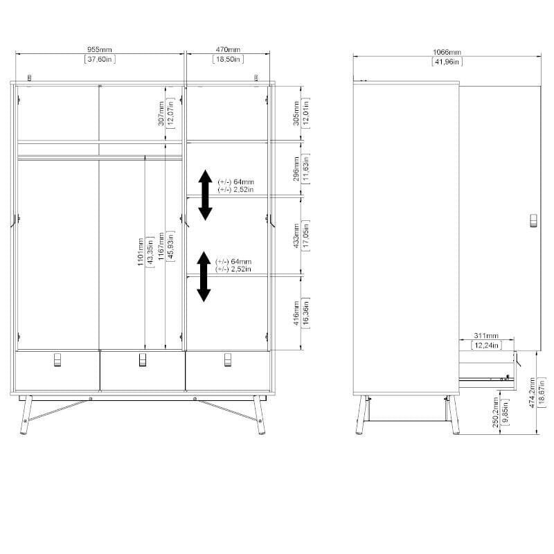 Riidekapp Aatrium Ry, 150x60x200 cm, pruun hind ja info | Kapid | kaup24.ee