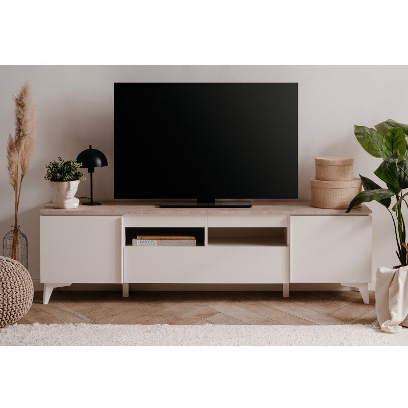 Telerilaud Aatrium Bertrix, 177x40x51 cm, valge hind ja info | TV alused | kaup24.ee