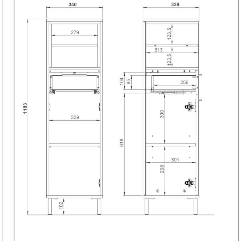 Vannitoakapp Aatrium Loria, 34x34x119 cm, valge цена и информация | Vannitoakapid | kaup24.ee