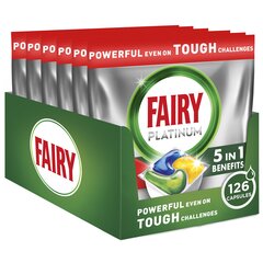 Fairy Platinum All in One’i Nõudepesumasina Tabletid Lemon, 126 tk hind ja info | Nõudepesuvahendid | kaup24.ee