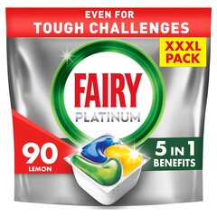 Fairy Platinum All in One’i Nõudepesumasina Tabletid Lemon, 90 tk цена и информация | Средства для мытья посуды | kaup24.ee
