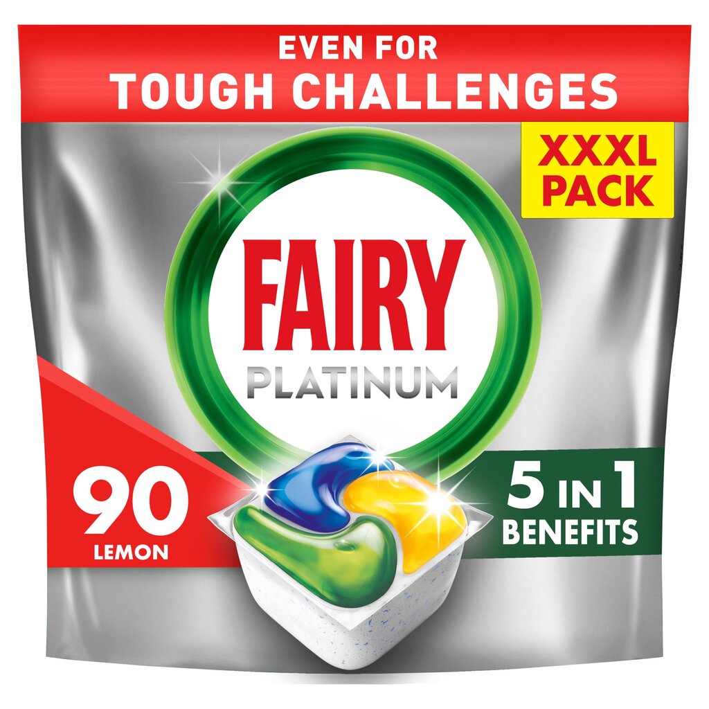 Fairy Platinum All in One’i Nõudepesumasina Tabletid Lemon, 90 tk цена и информация | Nõudepesuvahendid | kaup24.ee