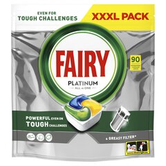 Fairy Platinum All in One’i Nõudepesumasina Tabletid Lemon, 90 tk цена и информация | Средства для мытья посуды | kaup24.ee