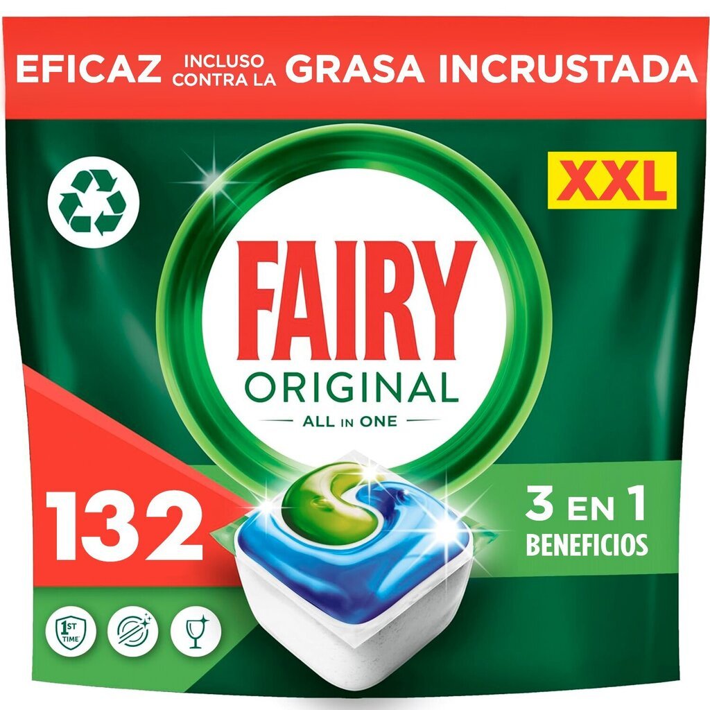 Fairy Original All in One’i Nõudepesumasina Tabletid Lemon, 132 tk цена и информация | Nõudepesuvahendid | kaup24.ee