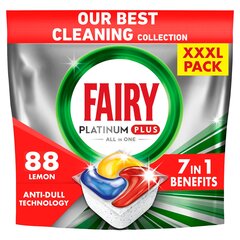 Fairy Platinum Plus All in One’i Nõudepesumasina Tabletid Lemon, 88 tk hind ja info | Nõudepesuvahendid | kaup24.ee