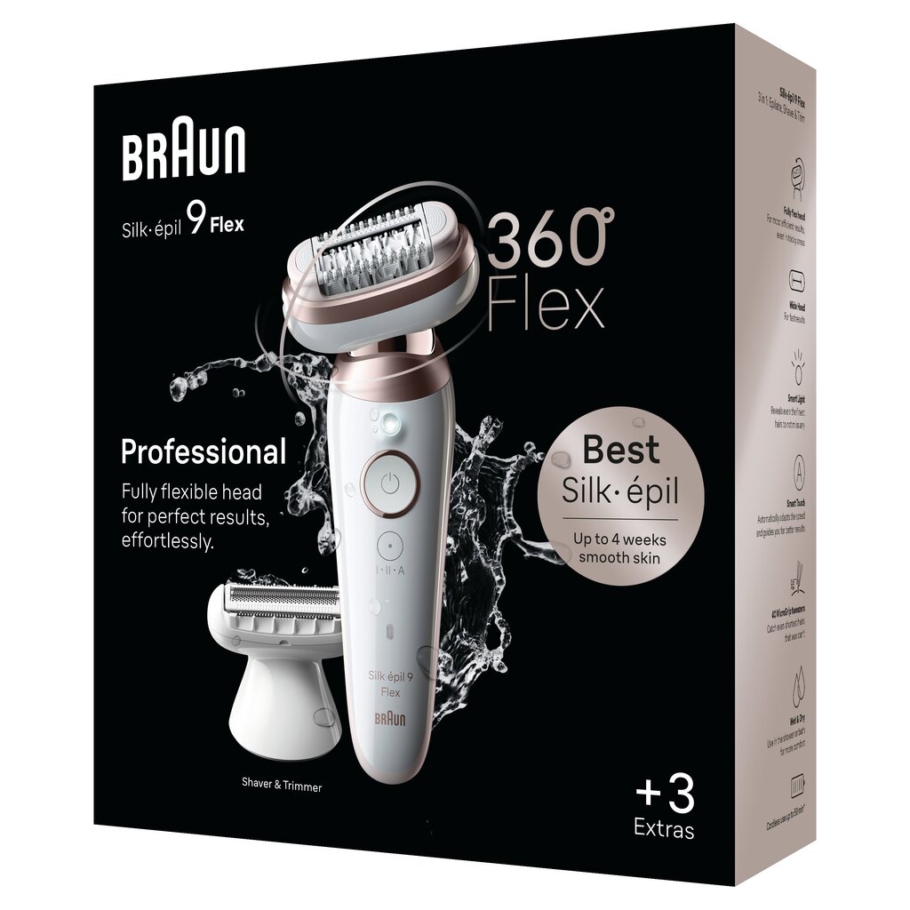 Braun SES9-030 3D Silk-Epil 9 Flex цена и информация | Epilaatorid, raseerijad | kaup24.ee