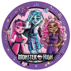 Одноразовые тарелки Monster High 23см, 8 шт. цена и информация | Праздничная одноразовая посуда | kaup24.ee