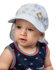 Тонкая хлопковая пляжная шапочка с защитой шеи L2-3616 цена и информация | Шапки, перчатки, шарфы для мальчиков | kaup24.ee