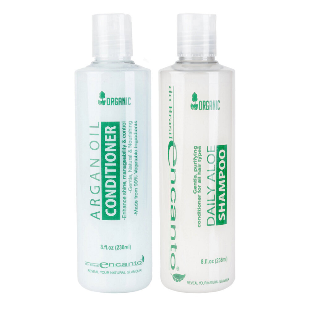 Encanto Organic juuksehoolduskomplekt: Aaloe šampoon + Argaaniaõli palsam, 2 x 236 ml цена и информация | Šampoonid | kaup24.ee