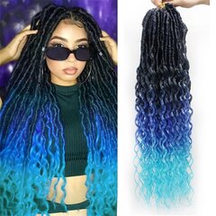 Deep Faux Locs Crochet Hair, 24 дюйма, 6 упаковок, 1B/темно-синий/светлый цена и информация | Аксессуары для волос | kaup24.ee