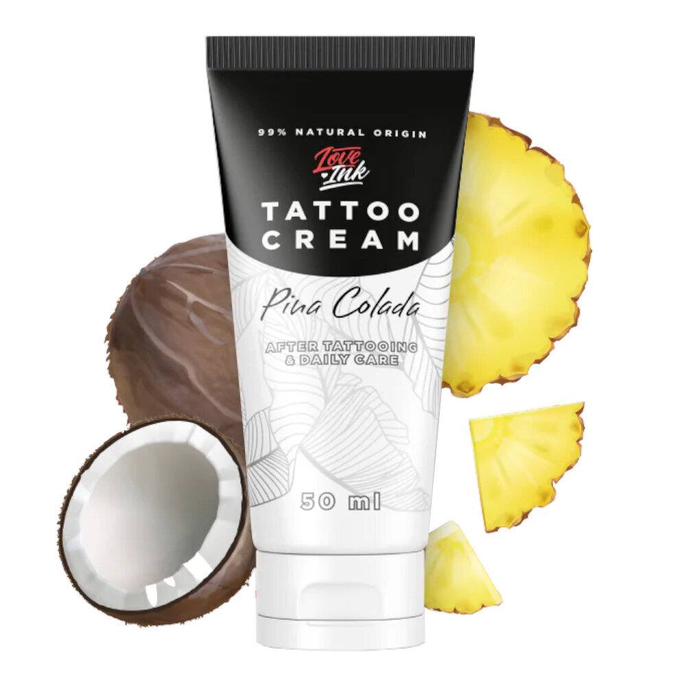 Tattoo kreem ananassikokteiliga Loveink Tattoo Cream Pina Colada, 50ml hind ja info | Kehakreemid, losjoonid | kaup24.ee