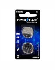 Power Flash Lithium Battery CR2032 3V patareid, 2 tk hind ja info | Patareid | kaup24.ee