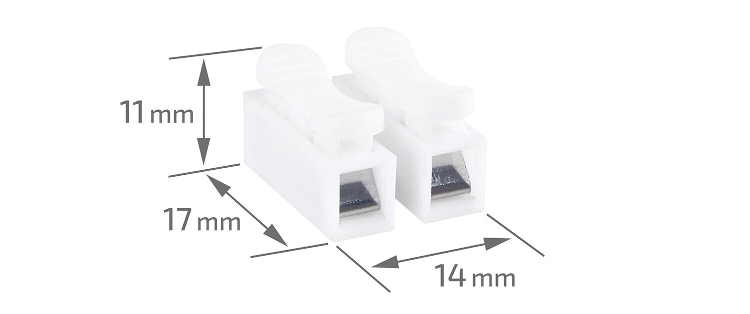 Kiirliitmik CMK823_1,5/2 - läbiv - 2x 0,2- 1,5 mm² - 100tk цена и информация | Tekstiilkaablid ja elektriklemmid | kaup24.ee