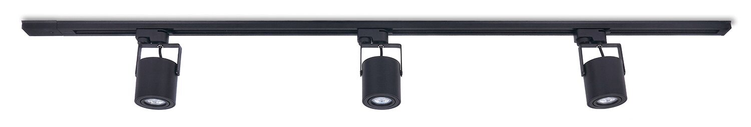 Steka Cubo komplekt LED GU10 x3 rööpmelamp + 1,5m rööpmelkaabel - must hind ja info | Laelambid | kaup24.ee
