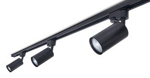 Steka Lite set LED GU10 x3 светильник на рейку + кабель для рейки 1,5 м - черный цена и информация | Потолочные светильники | kaup24.ee