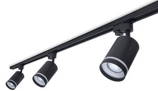 Комплект Steka Ring LED GU10 x3 светильник на рейку + кабель для рейки 1,5 м - черный цена и информация | Потолочные светильники | kaup24.ee